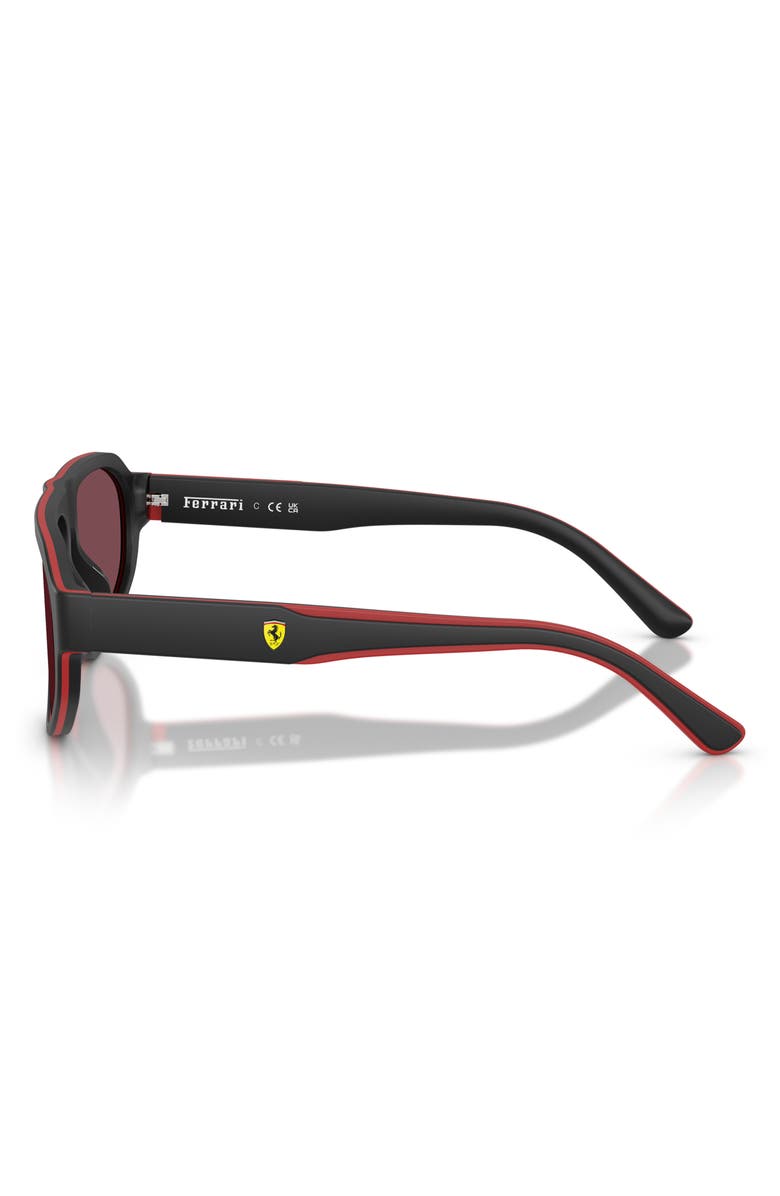 Scuderia Ferrari 57mm Irregular Sunglasses, Alternate, color, Black Matte Red Black