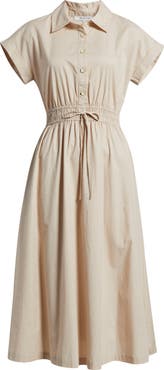 ZOE AND CLAIRE Tie Waist Midi Shirtdress