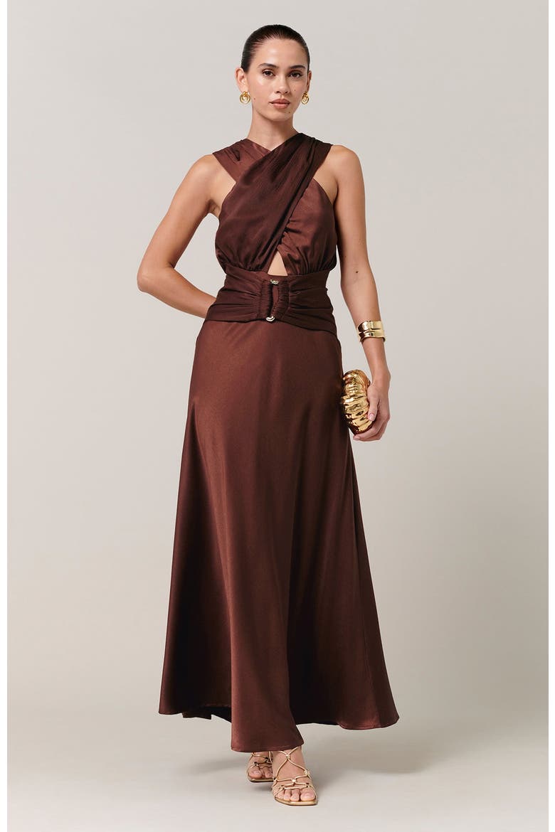 Clover Midi Dress, Alternate, color, Rust