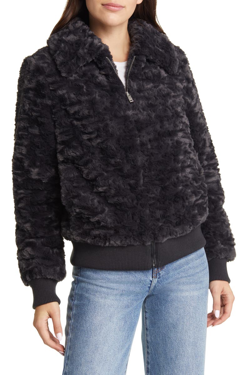 UGG<sup>®</sup> Viviana Diamond Quilted Faux Fur Jacket, Alternate, color, 