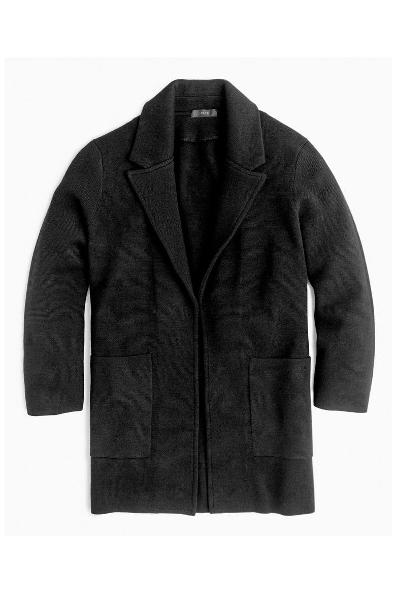 Open Front Sweater Blazer, Alternate, color, BLACK