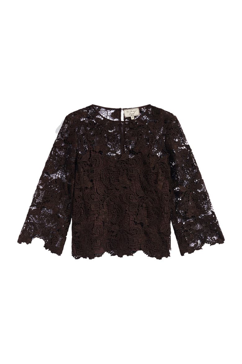 Lisou Lace Top, Alternate, color, Brown