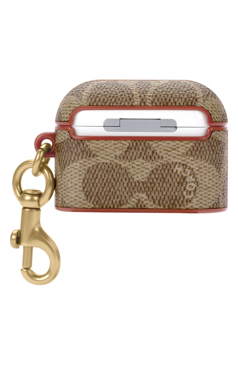 COACH Signature AirPods Pro Case, Alternate, color, Signature Tan