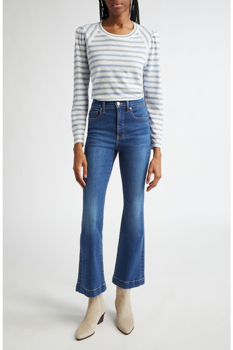 Carson Ankle Flare Jeans, Alternate, color, BRIGHT BLUE