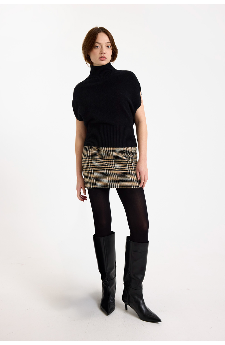 Brodie Pure Cashmere Marilyn Funnel Neck 100% Cashmere Vest, Alternate, color, Black