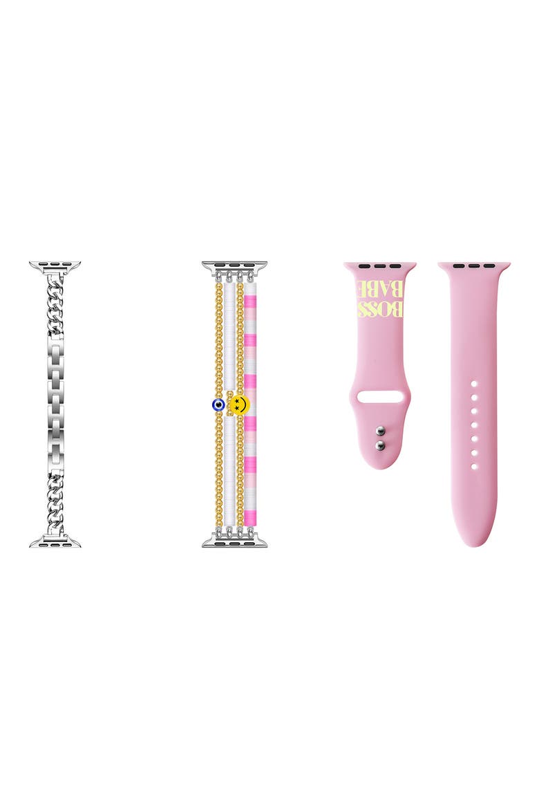 Boss Babe Beaded Assorted 3-Pack Apple Watch® Watchbands, Alternate, color, PINK ASSORTED