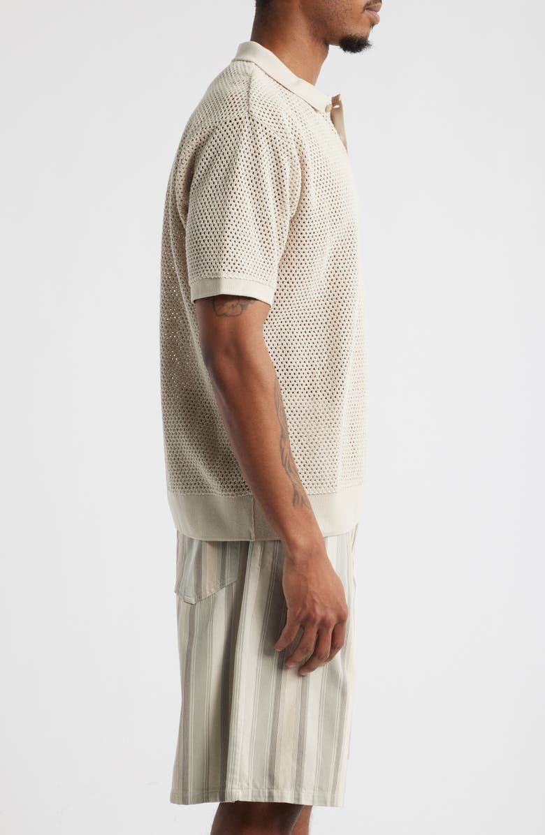 Obey Saratoga Open Stitch Cotton Polo, Alternate, color, Silver Grey