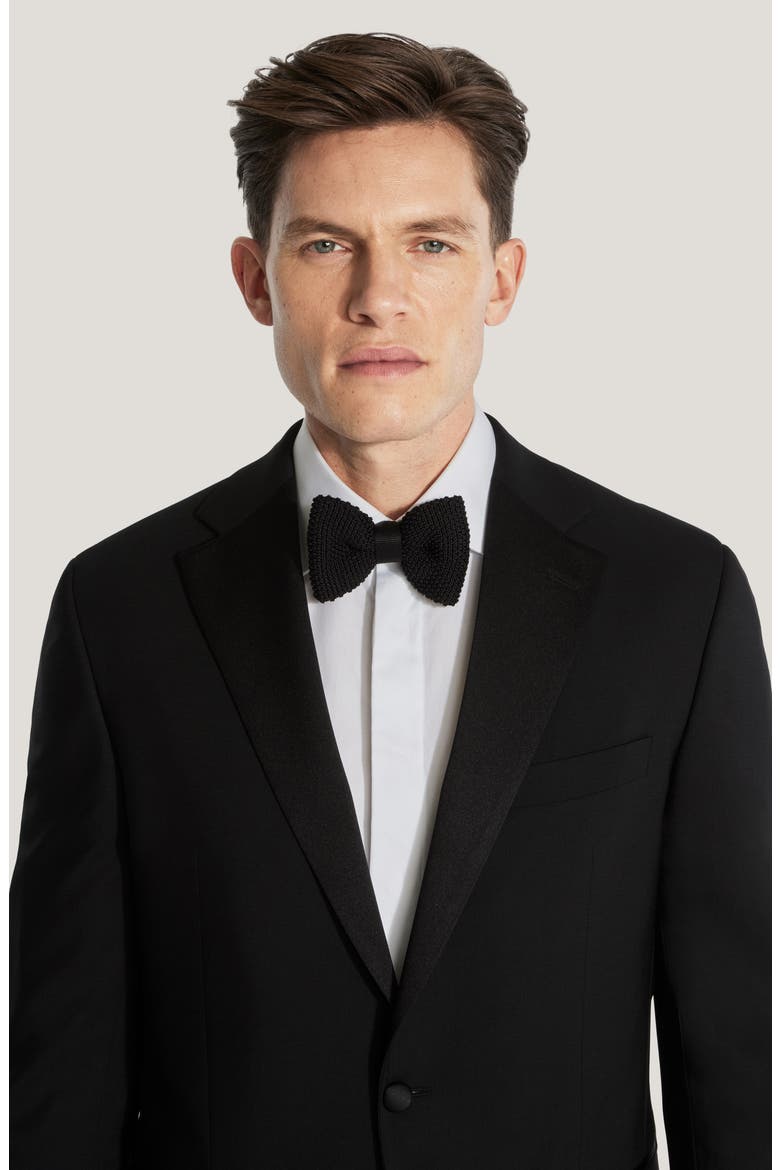 Ezra Notched Lapel Black Wool Tuxedo, Alternate, color, BLACK