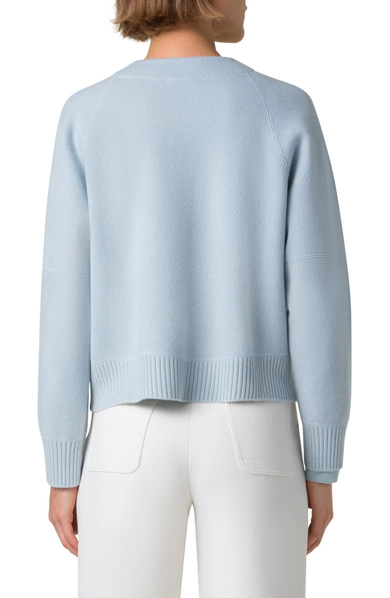 Akris Cashmere Piqué Zip Cardigan, Alternate, color, 