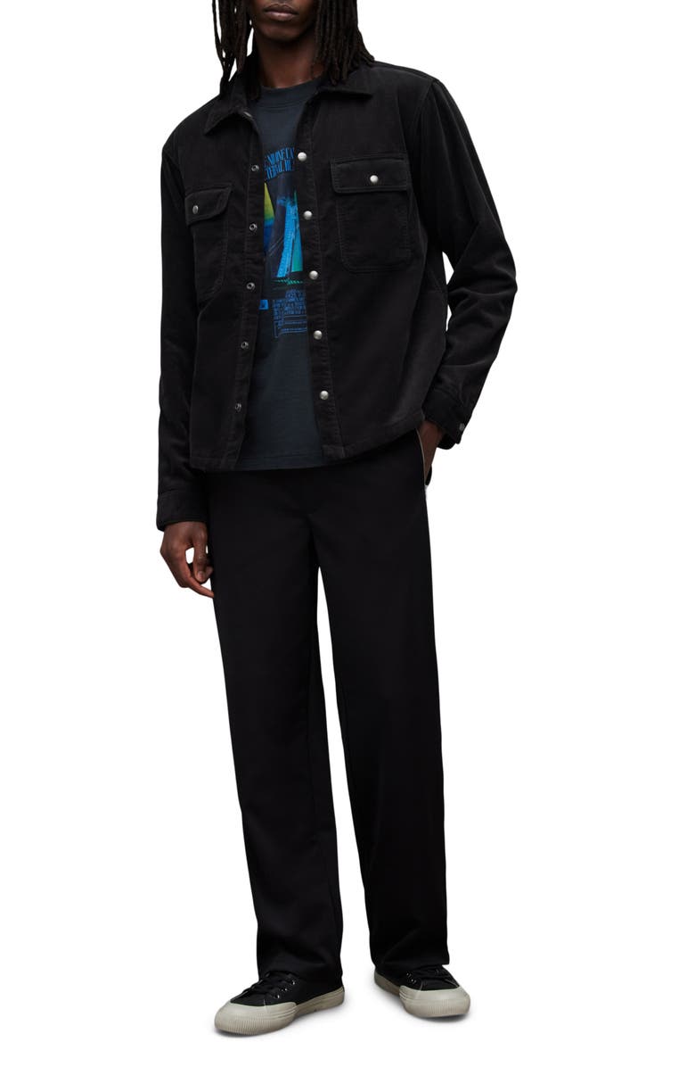 AllSaints Vega Organic Cotton Blend Corduroy Snap-Up Shirt Jacket, Alternate, color, 