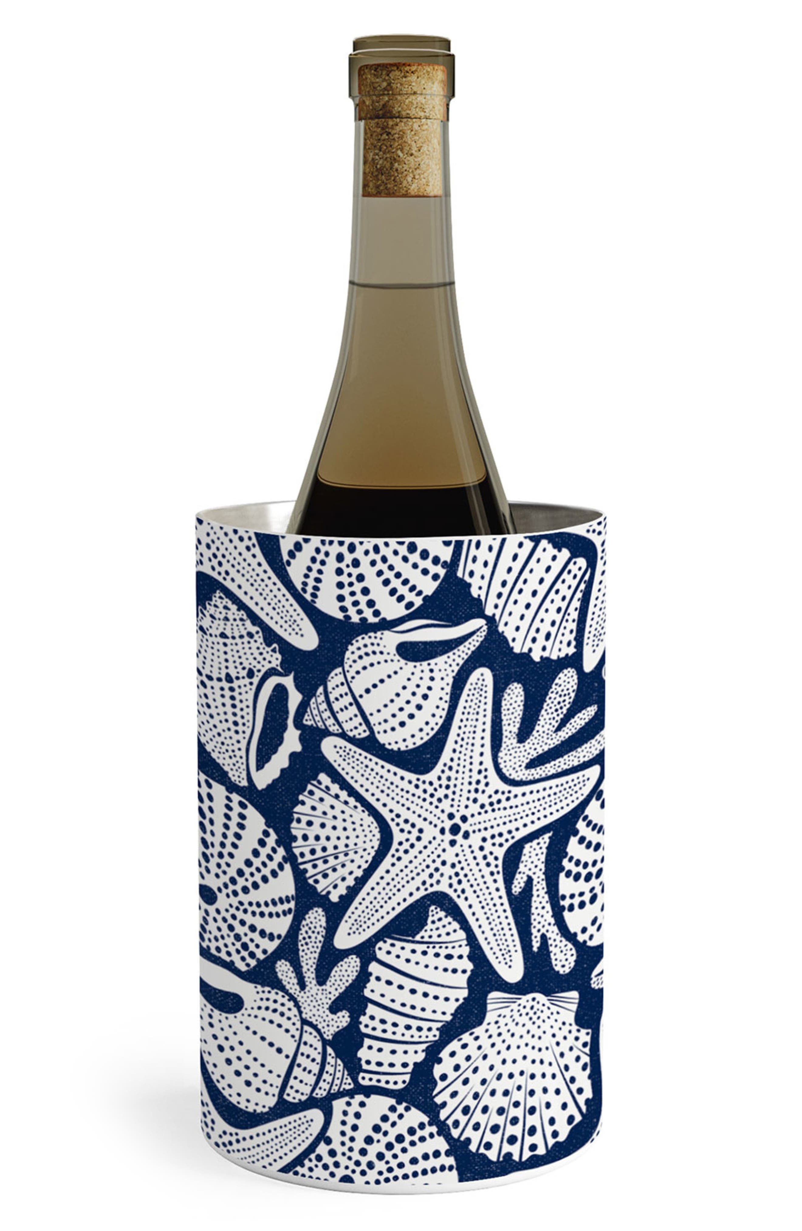 Deny Designs Ocean Floor Seashell Print Stainless Steel Wine Chiller