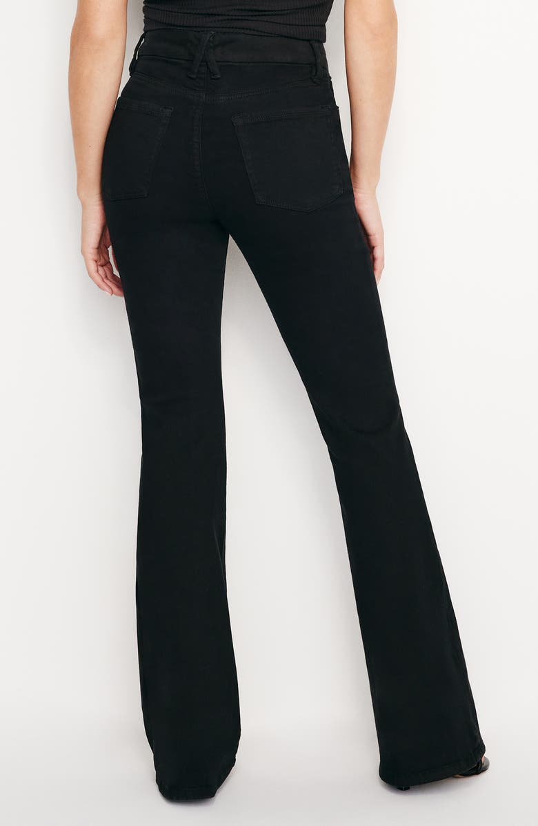 Good American Never Fades Good Flare Jeans, Alternate, color, Black001