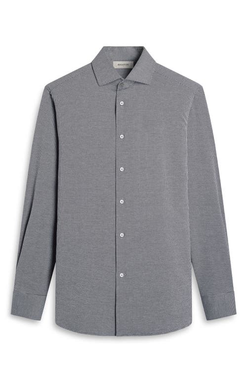 Bugatchi Devon Ooohcotton® Houndstooth Button-up Shirt In Gray