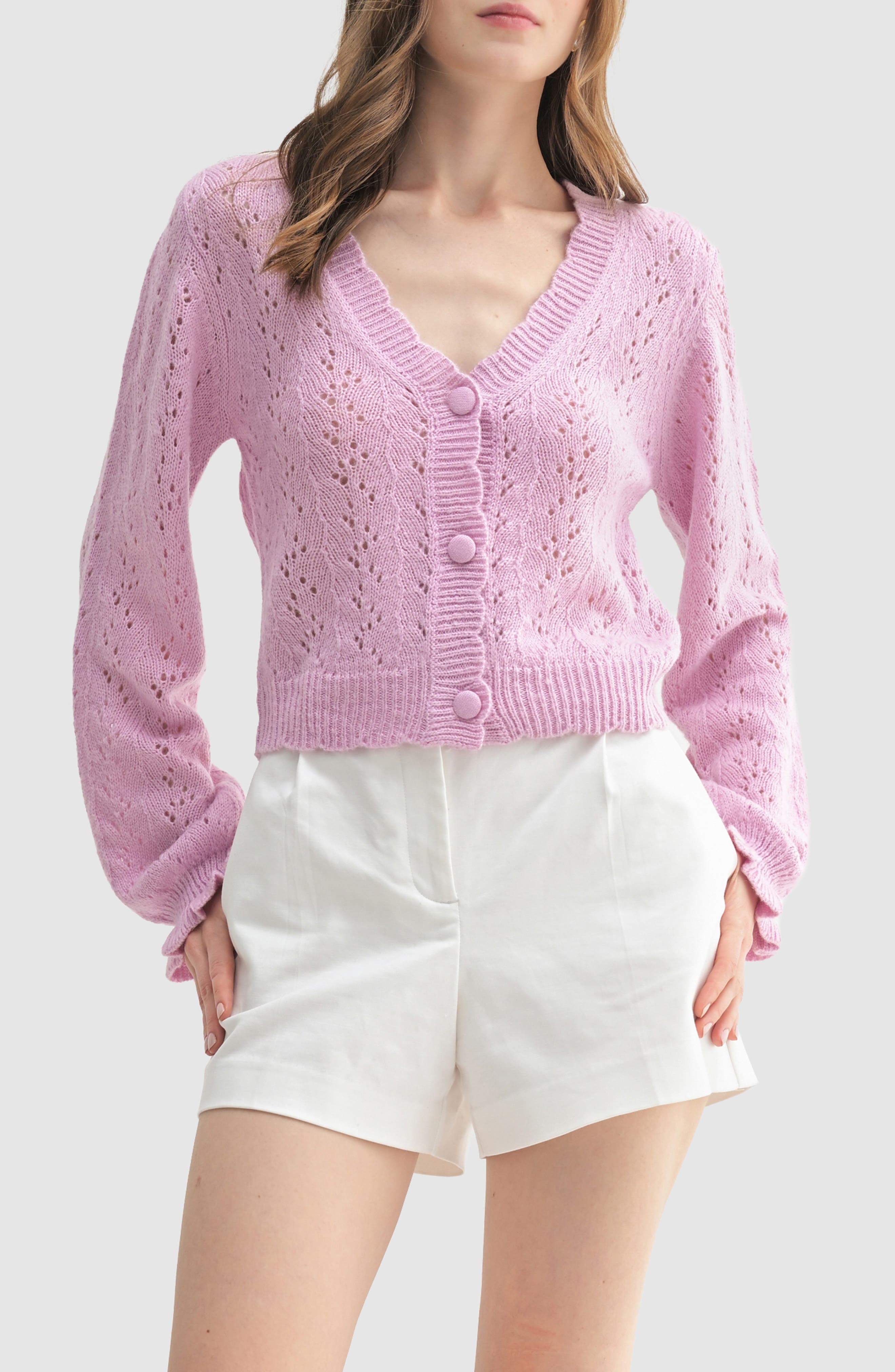 Scalloped Neckline Cardigan