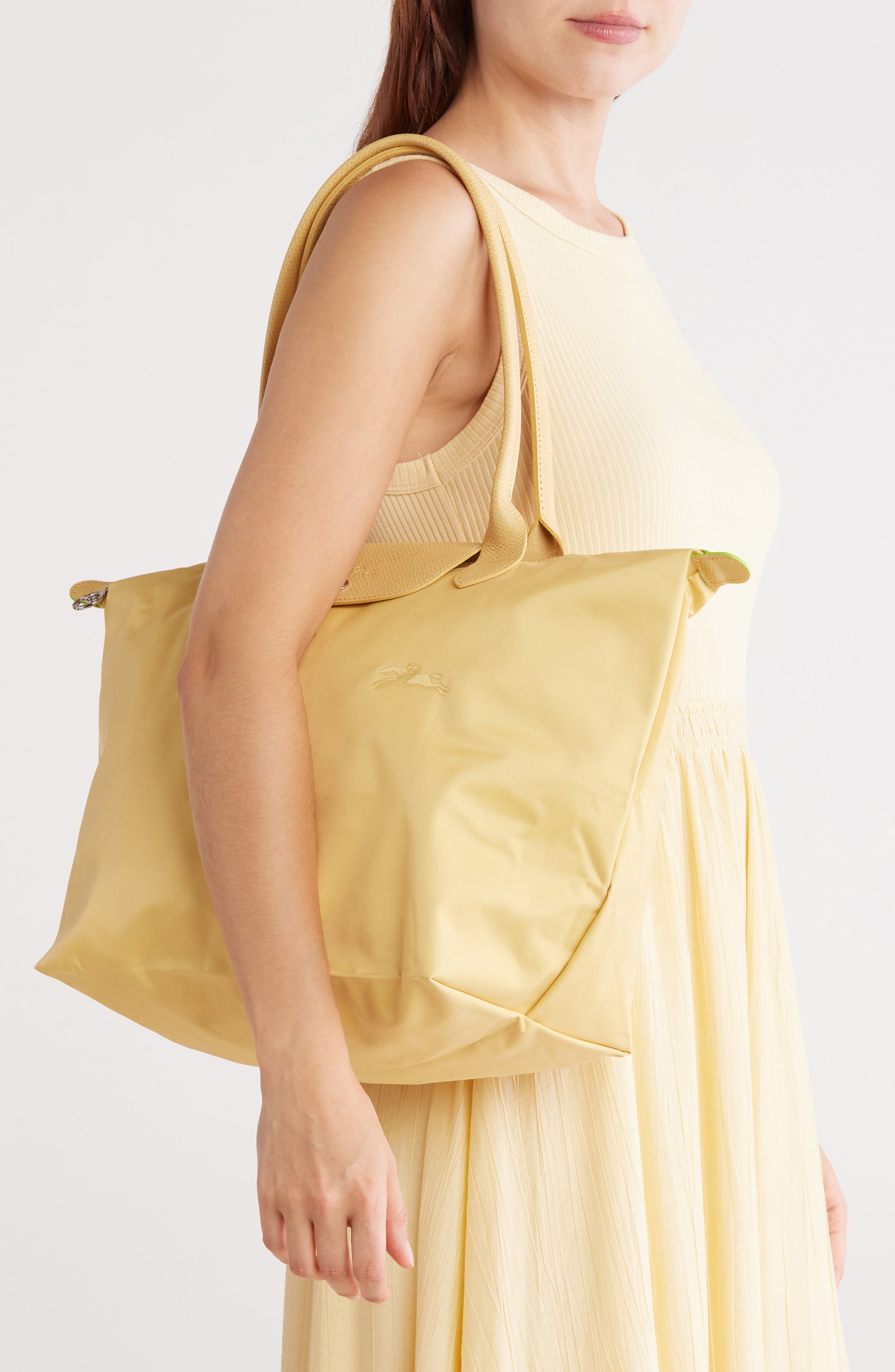 Longchamp Large Le Pliage Green Recycled Canvas Tote, Alternate, color, 