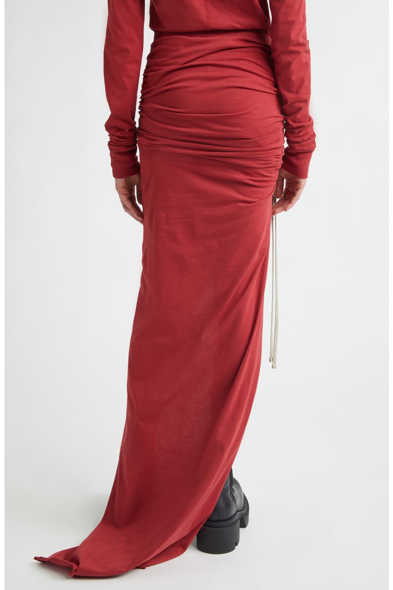 x Rick Owens Draped Jersey Skirt, Alternate, color, RED