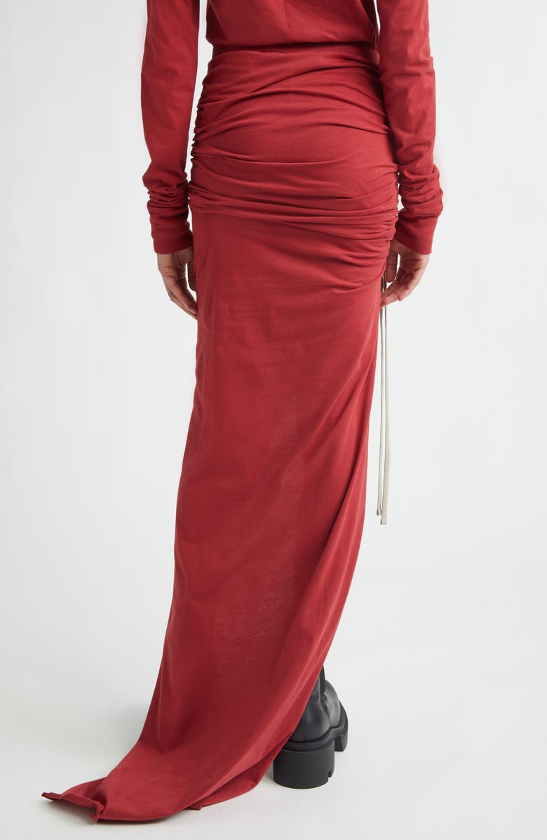 Moncler x Rick Owens Draped Jersey Skirt, Alternate, color, Red