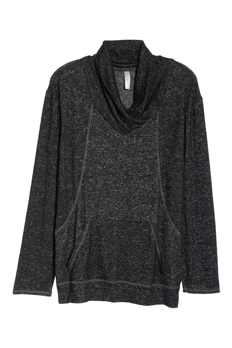 Drape Neck Pullover, Alternate, color, MARBLE BLACK