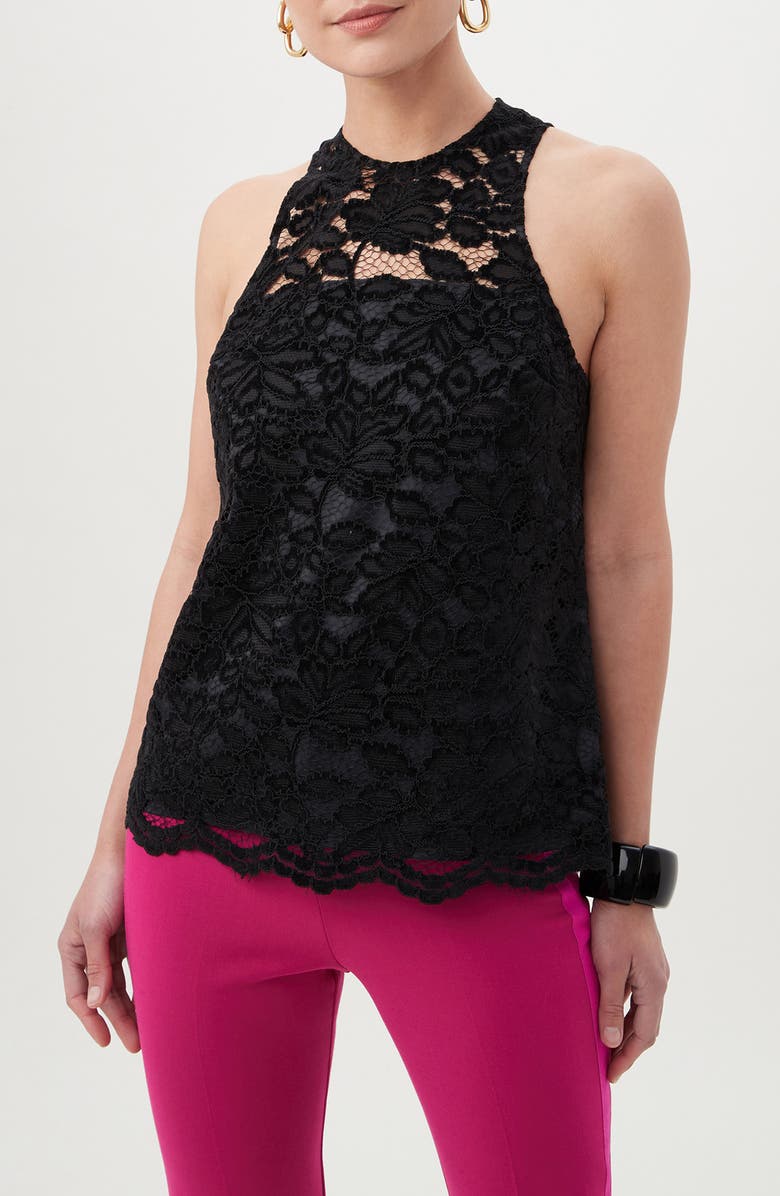 Trina Turk Johana Lace Top, Main, color, Black