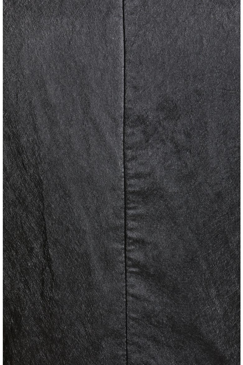Flounce Laminated Cotton Jumpsuit, Alternate, color, BLACK