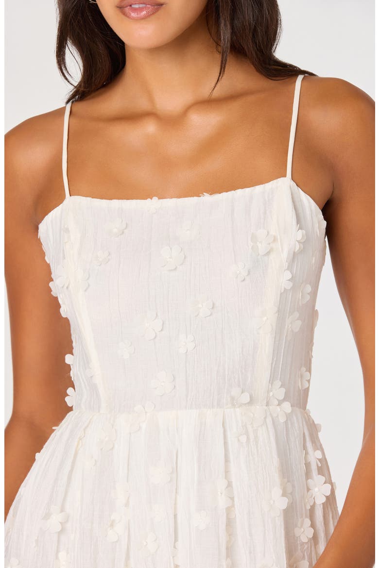 Avani Floral Appliqué Fit & Flare Midi Dress, Alternate, color, CREAM