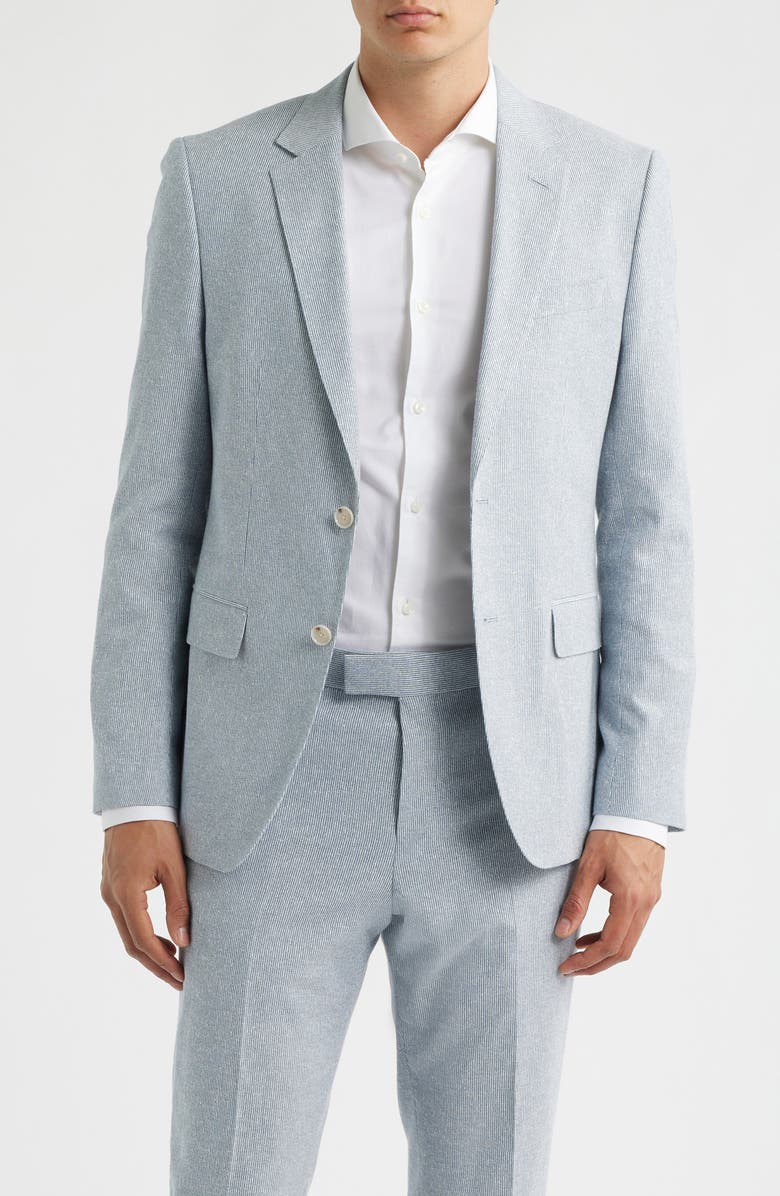 BOSS Huge Stripe Slim Fit Suit, Alternate, color, Open Blue