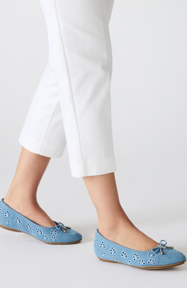 Anne Klein Luci Flat, Alternate, color, Denim