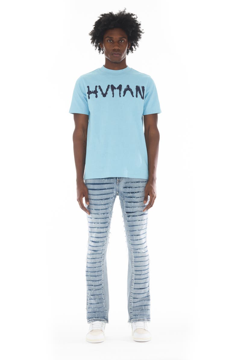 HVMAN Mars Slashed Bootcut Jeans, Alternate, color, Bleach