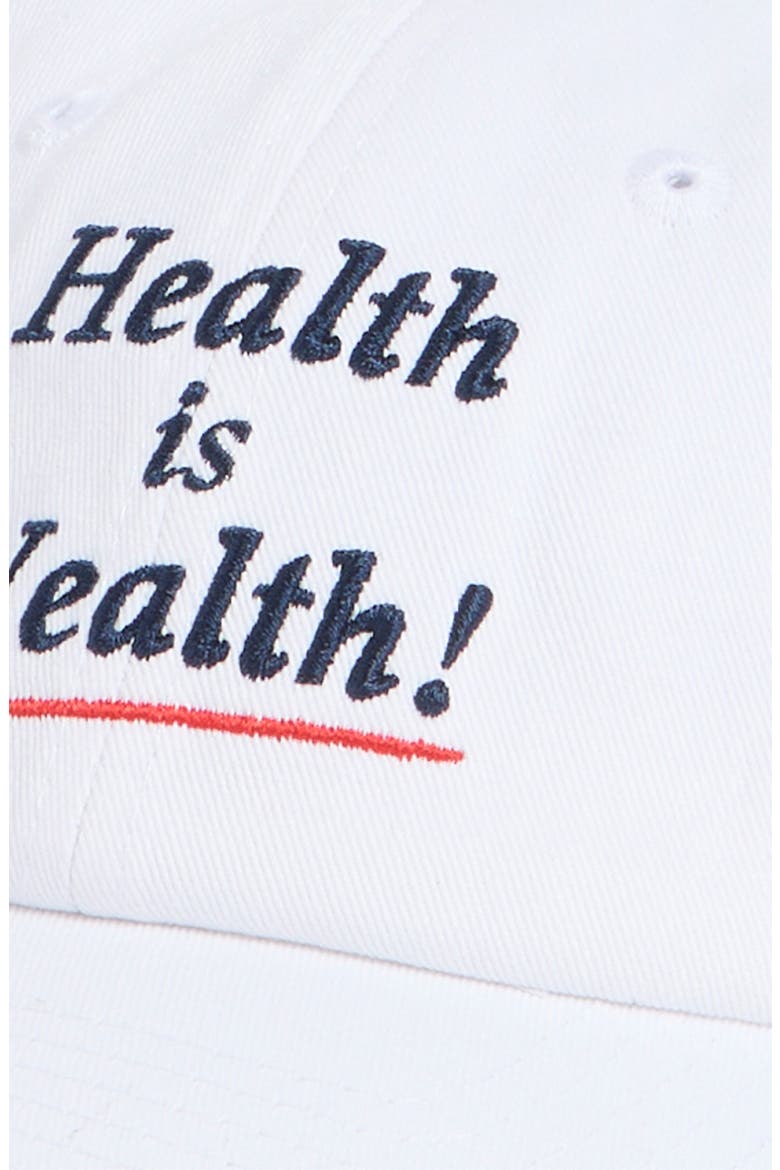 Health Is Wealth Embroidered Baseball Cap, Alternate, color, WHITE