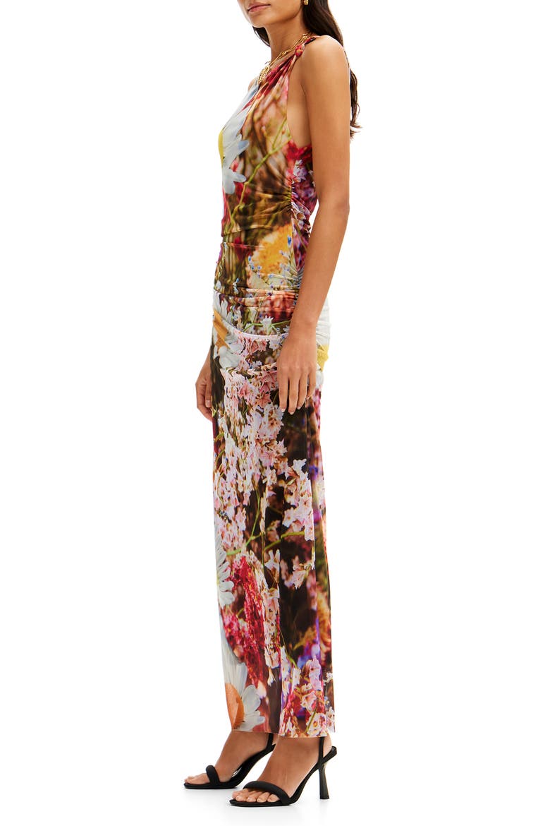 Marigold Floral Ruched Tank Dress, Alternate, color, MIX