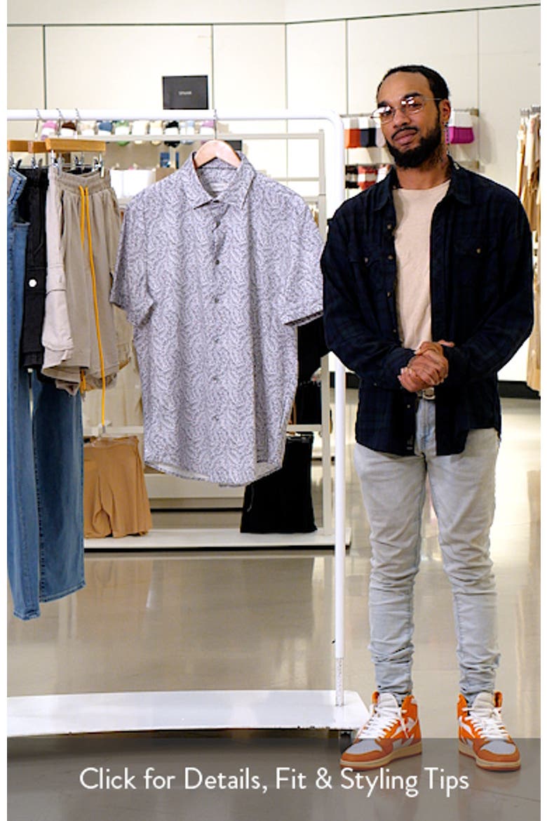 Miles OoohCotton® Leaf Print Short Sleeve Button-Up Shirt video