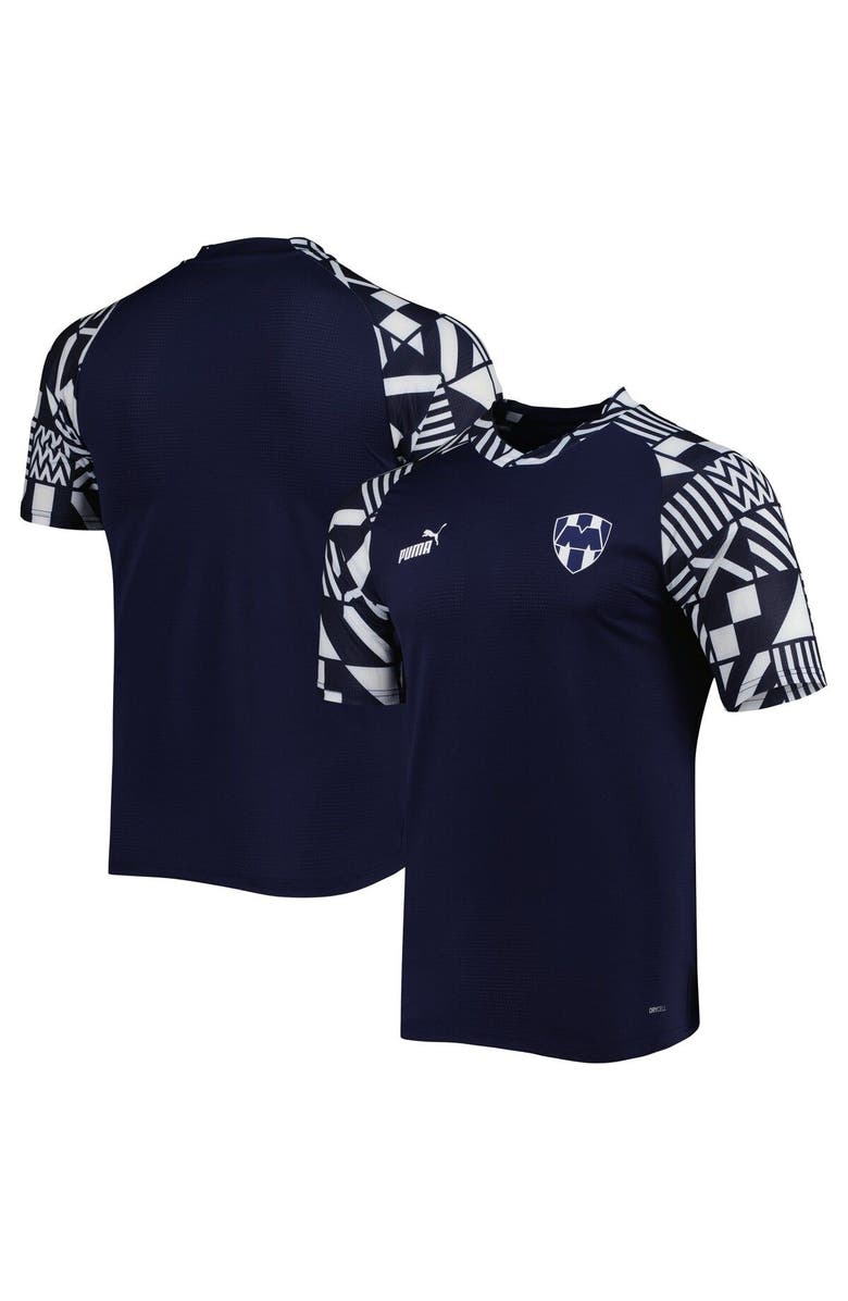 PUMA Men's Puma Navy CF Monterrey Pre-Match V-Neck Top, Main, color, 