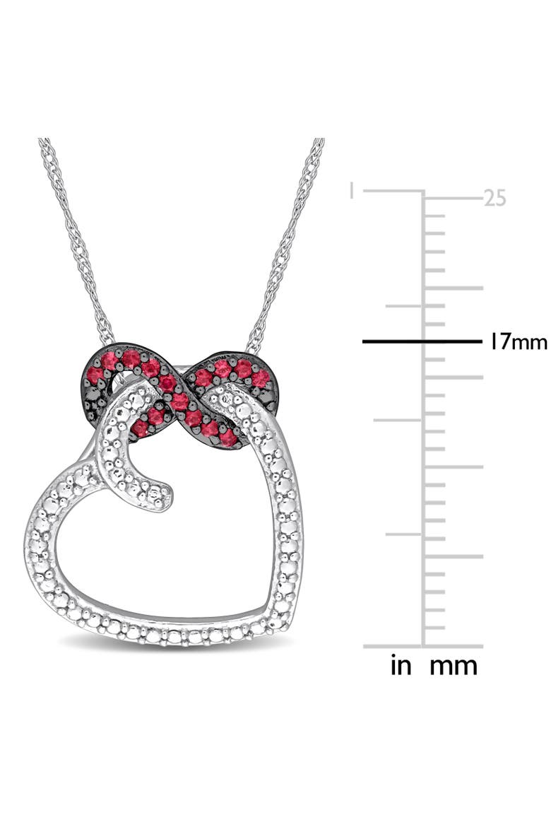 Gemstone Infinity Heart Necklace 10K, Alternate, color, Ruby