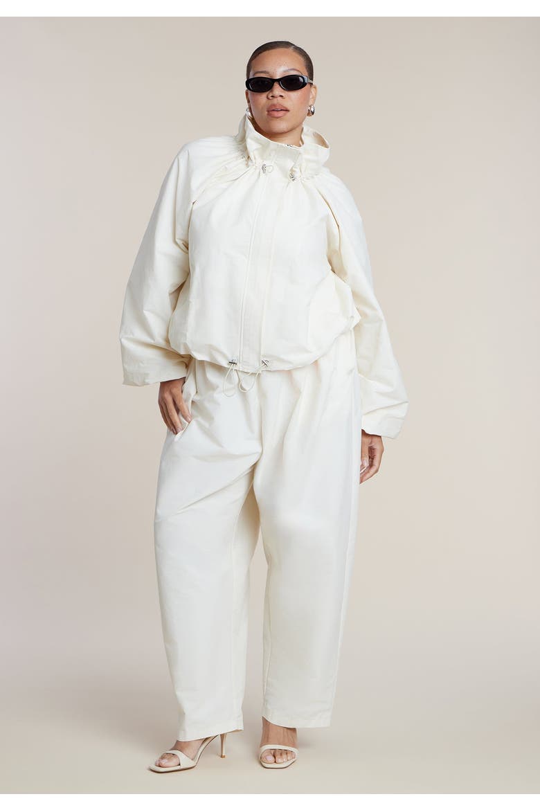 Cotton Blend Drawcord Bomber Jacket, Alternate, color, PAPYRUS