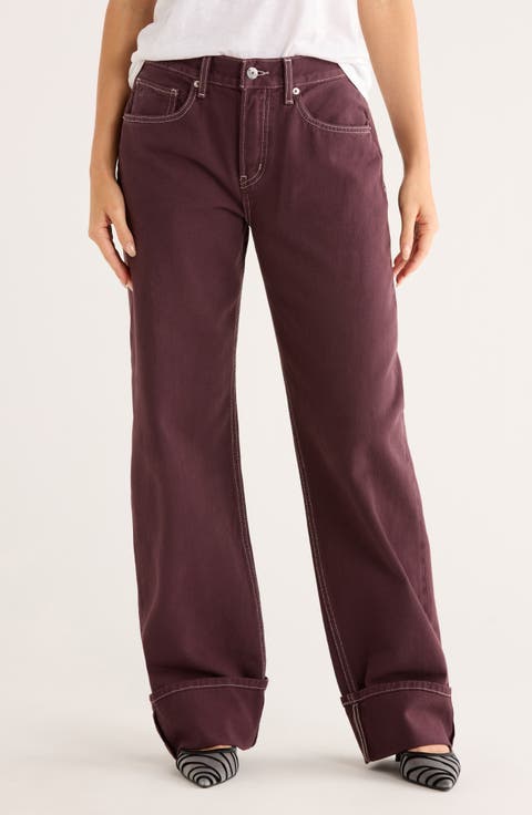 Stanton Low Rise Cuffed Wide Leg Jeans (Sassafras)