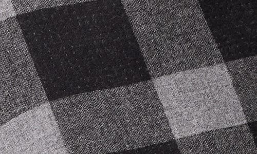Eileen Fisher Check Wool Reversible Poncho Wrap In Gray