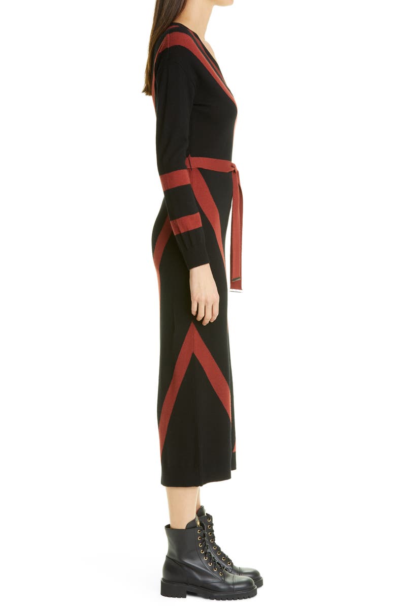 Ted Baker London Bertta Long Sleeve Wool Blend Midi Sweater Dress, Alternate, color, 