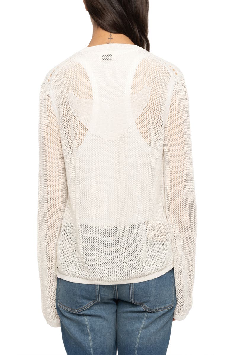 Zadig & Voltaire Mandala Angel Wings Logo Sweater, Alternate, color, Vanille