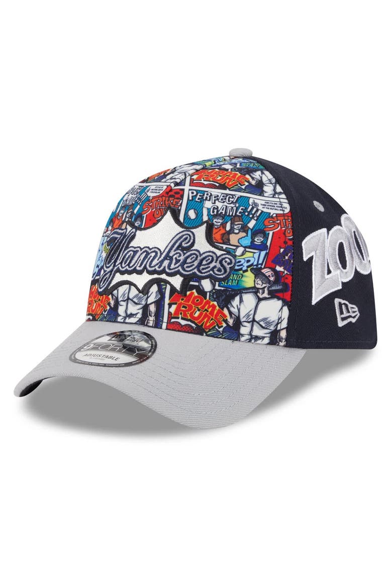 Men's New Era Navy/Gray New York Yankees 2025 MLB Diamond Hero Edition A-Frame 9FORTY Adjustable Hat, Main, color, Navy