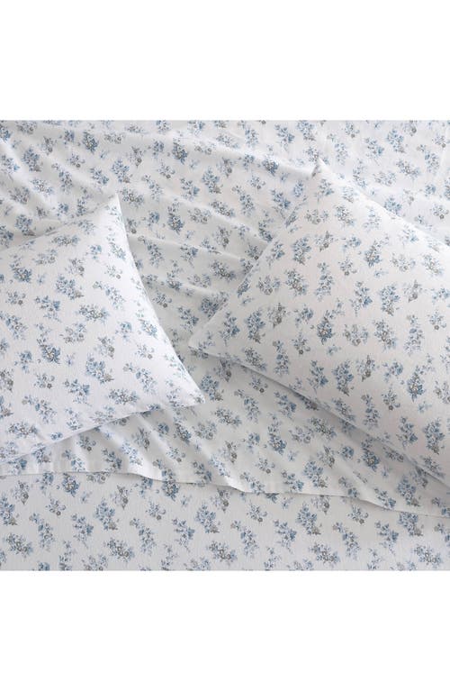 Laura Ashley Audrey Cotton Flannel Sheet Set In Light Pastel Grey