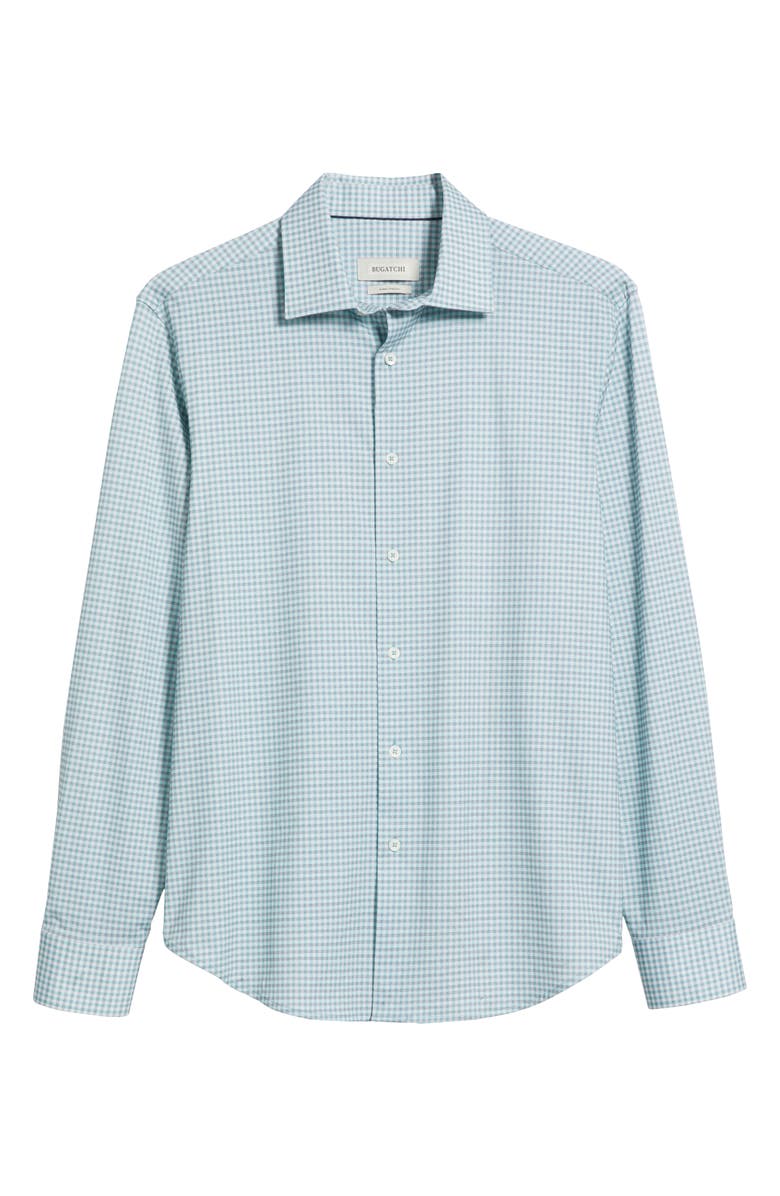 Bugatchi James OoohCotton<sup>®</sup> Gingham Button-Up Shirt, Alternate, color, Menthol