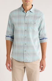 Tommy Bahama Coastline Cord Shoreline Vines Shadow Check Cotton Corduroy Button-Up Shirt