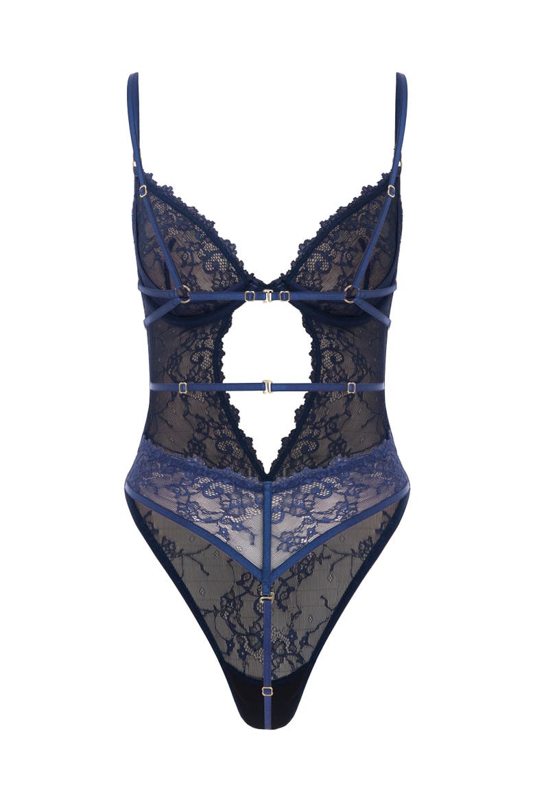Charlotte - Lace Bodysuit, Alternate, color, Navy