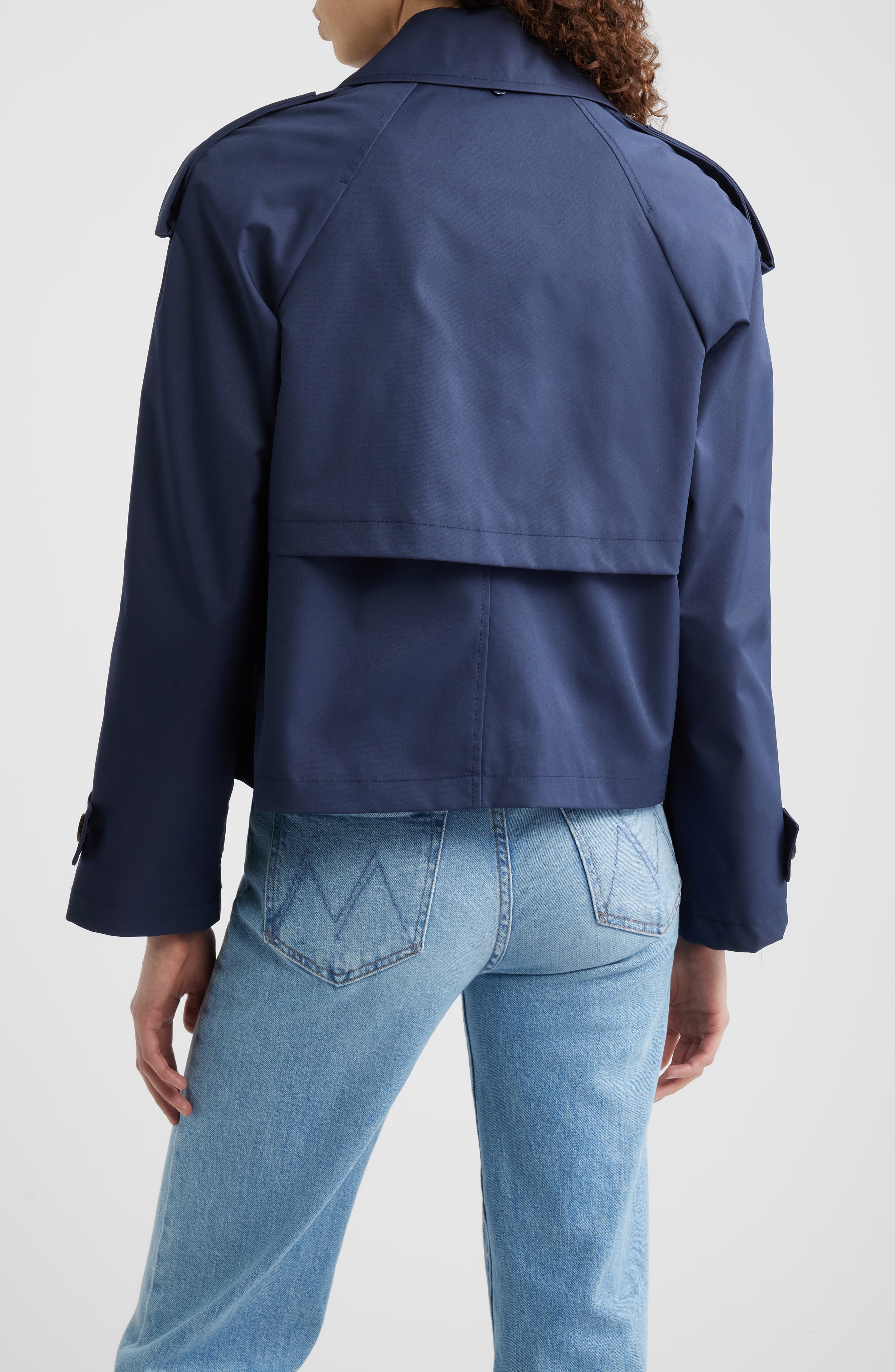 Crop Trench Coat with Removable Hood - image 4