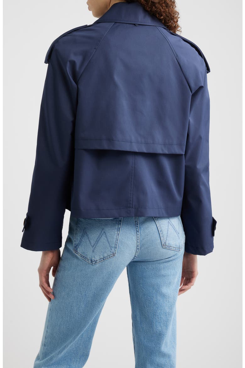 Crop Trench Coat with Removable Hood, Alternate, color, MIDNIGHT