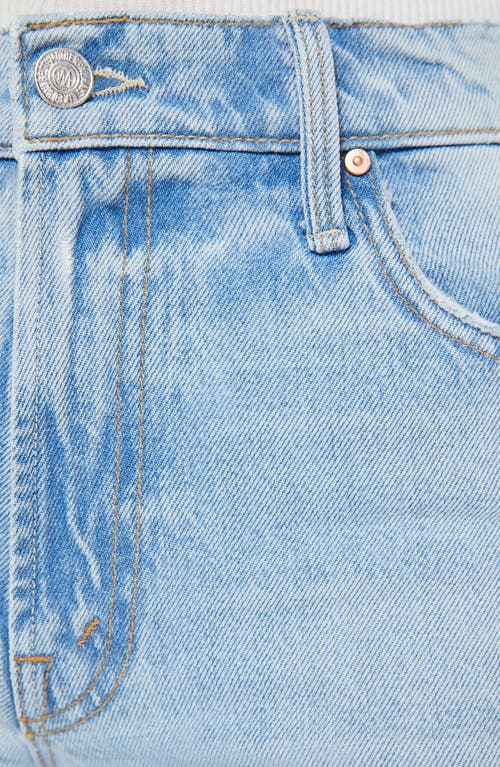 Mother The Spinner Sneak High Waist Ripped Wide Leg Jeans In Blue