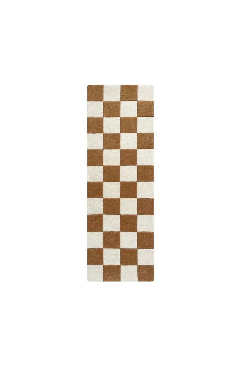 Maison Deux Checkerboard Rug, Main, color, Terra Brown