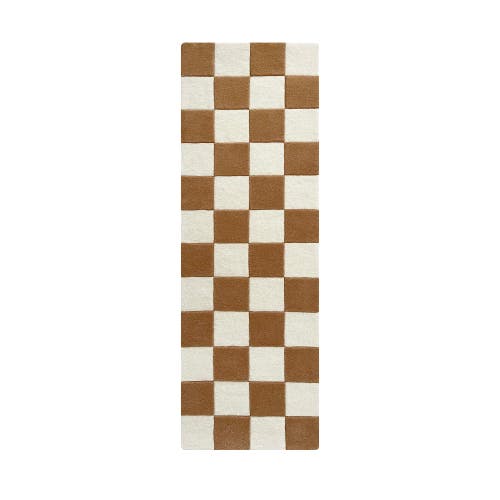 Maison Deux Checkerboard Rug in Terra Brown  product