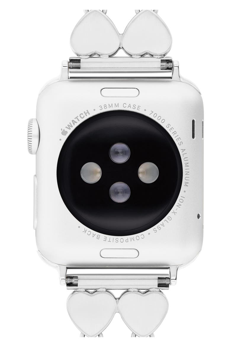 Stainless Steel 20mm Apple Watch® Bracelet Watchband, Alternate, color, SILVER