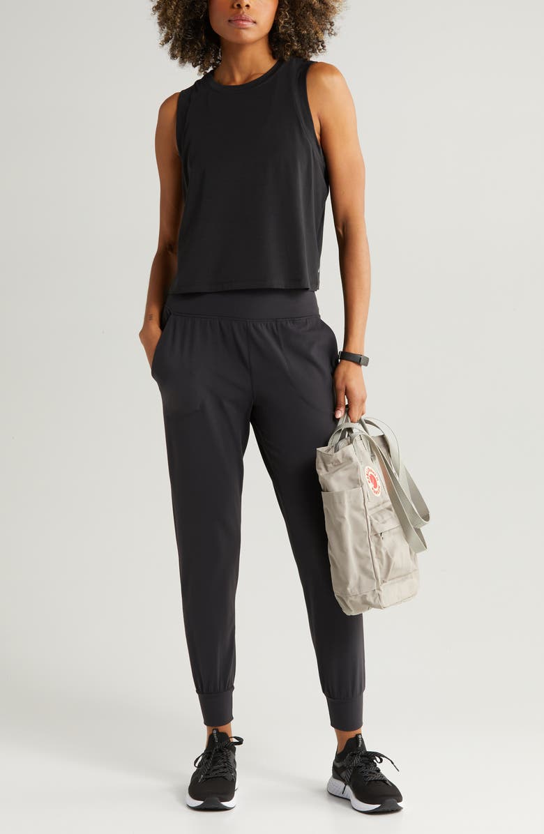 Zella Studio Luxe High Waist Slim Joggers, Alternate, color,